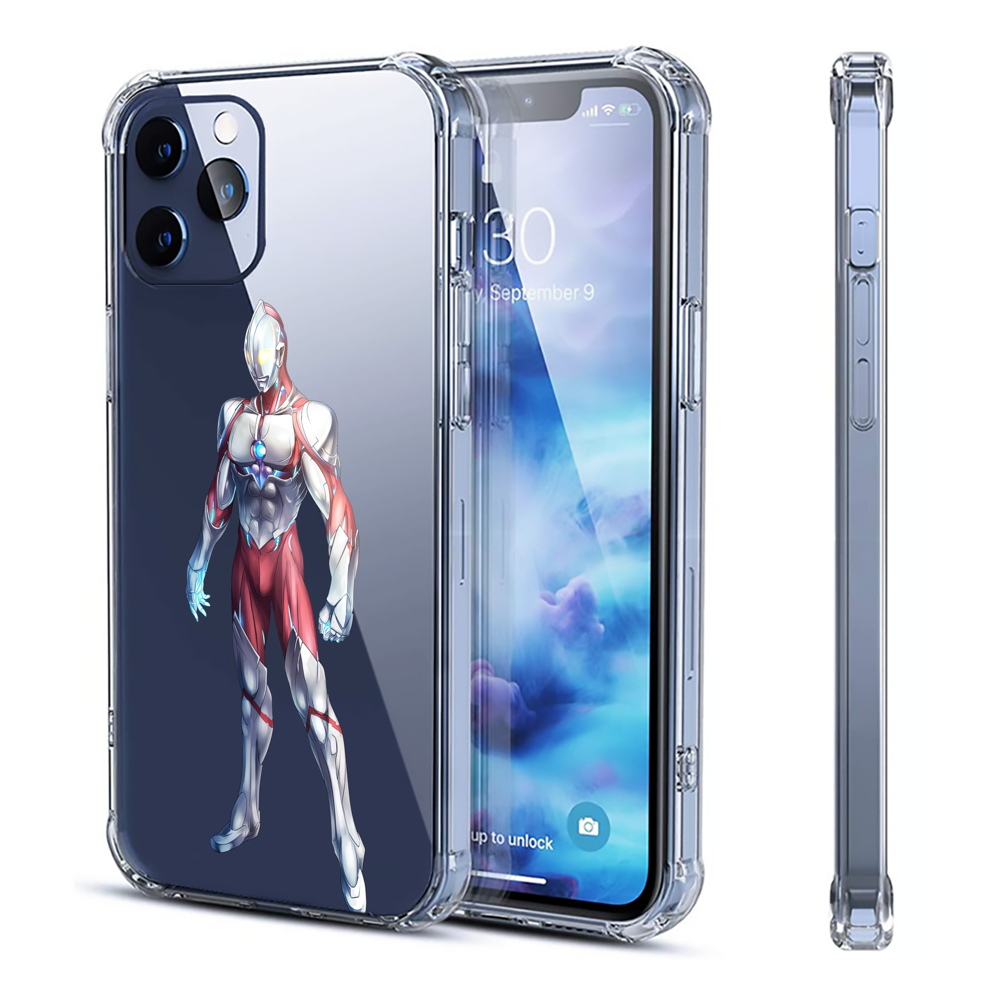 （画像用） ウルトラマン Ultraman 【iPhone 12シリーズ対応】透明スマホケース（クリアソフトケース）